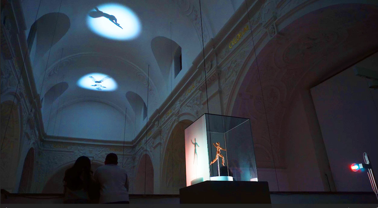 Shadow dance 'scarbo pirouettant' at the exhibition 'Logical Fantasies', Kunsthalle Jesuitenkirche, Aschaffenburg, 2020
