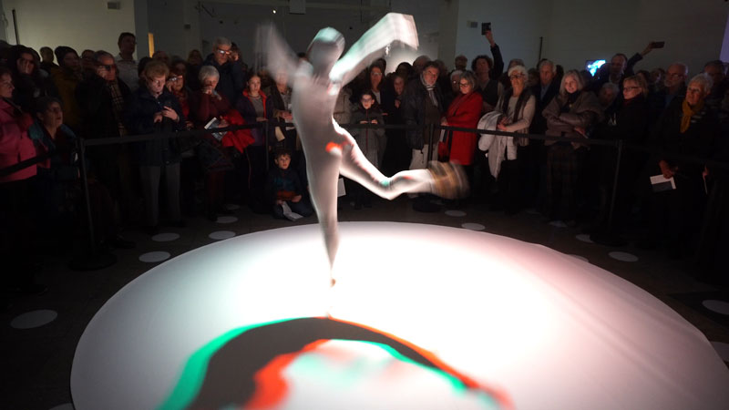 Zuzana Zahradníková dances 'scarbo piroutant' at the exhibition opening on 6 March 2020 in the Kunsthalle Jesuitenkirche, Aschaffenburg.